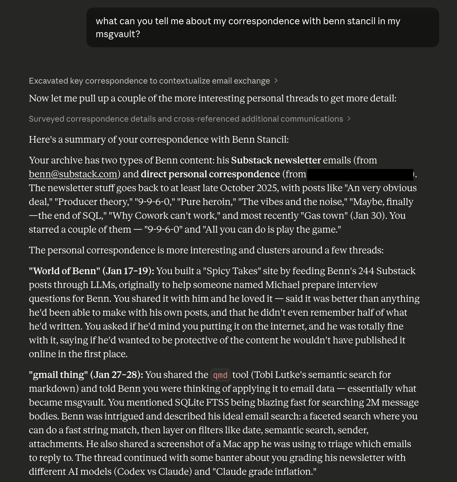 msgvault MCP integration in Claude Desktop
