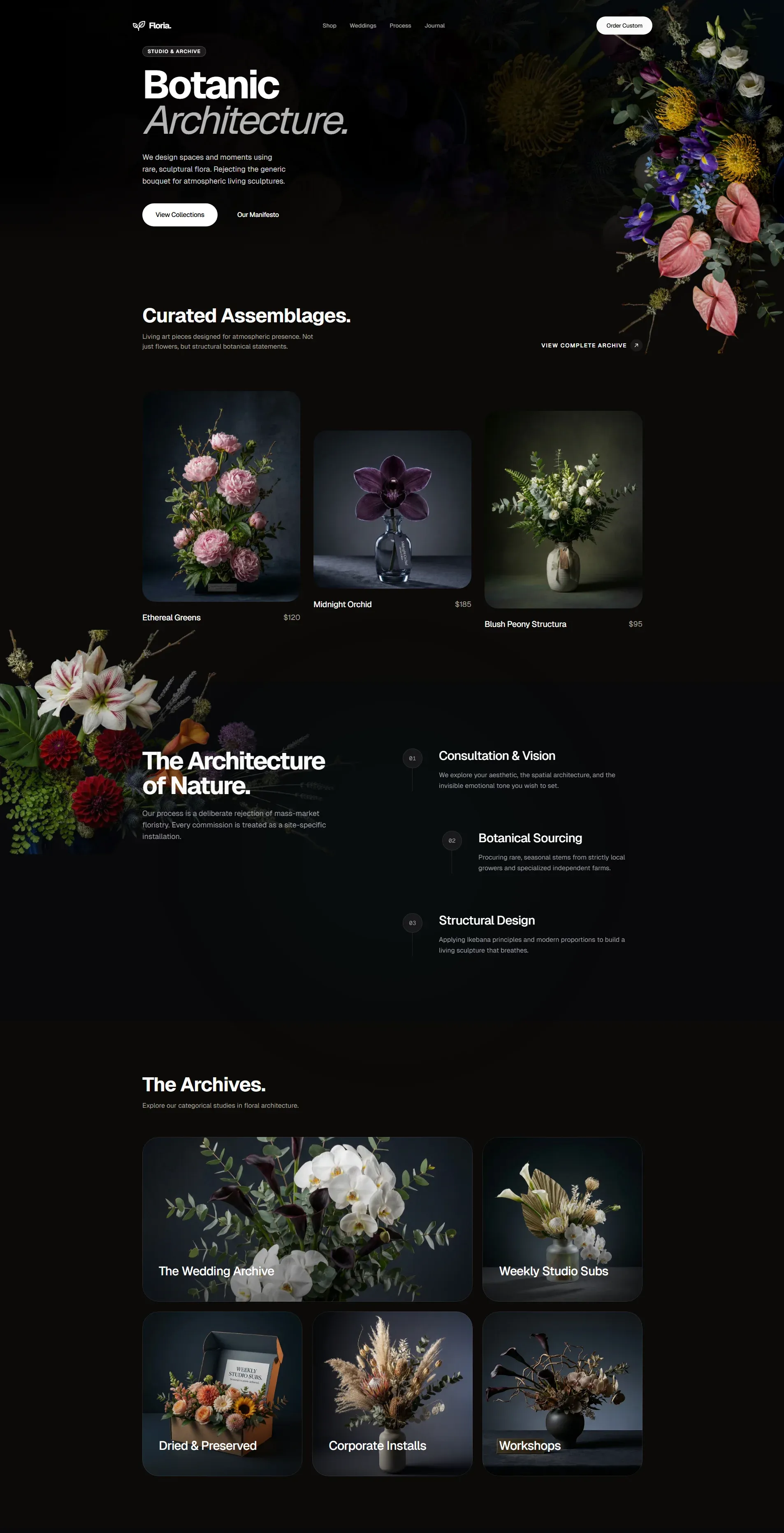 Taste Skill example showing a polished premium-style generated frontend with strong typography and visual hierarchy